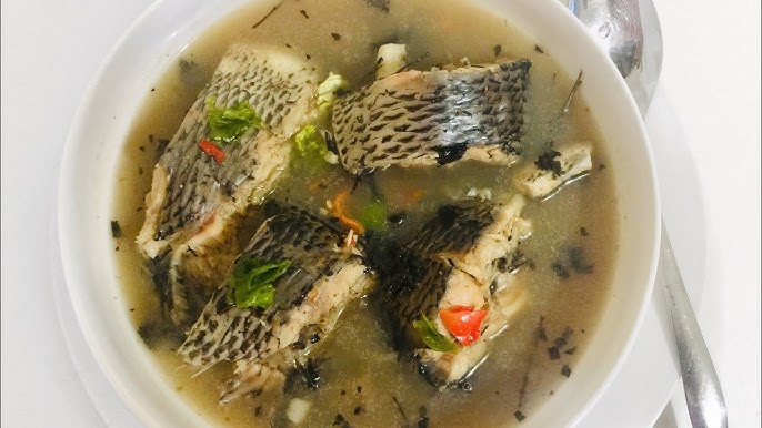 small pan fresh tilapia pepper soup (2 old fish)